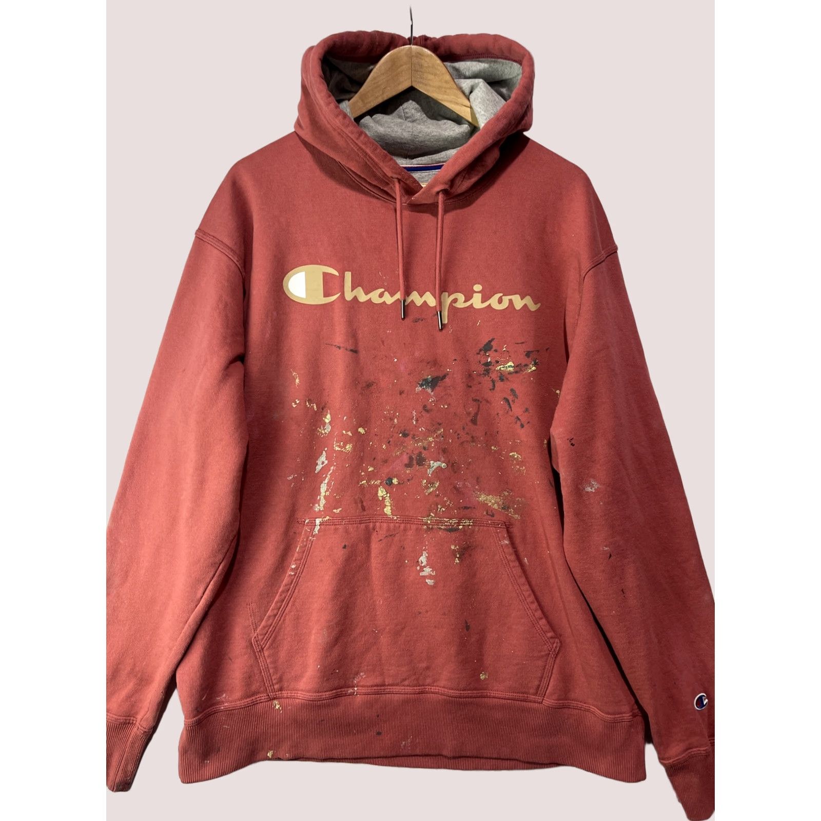 Champion Champion Hoodie Mens XL Red Sweatshirt Fleece Long Sleeve Logo Sweater Fleece Size US XL / EU 56 / 4 - 1 Thumbnail
