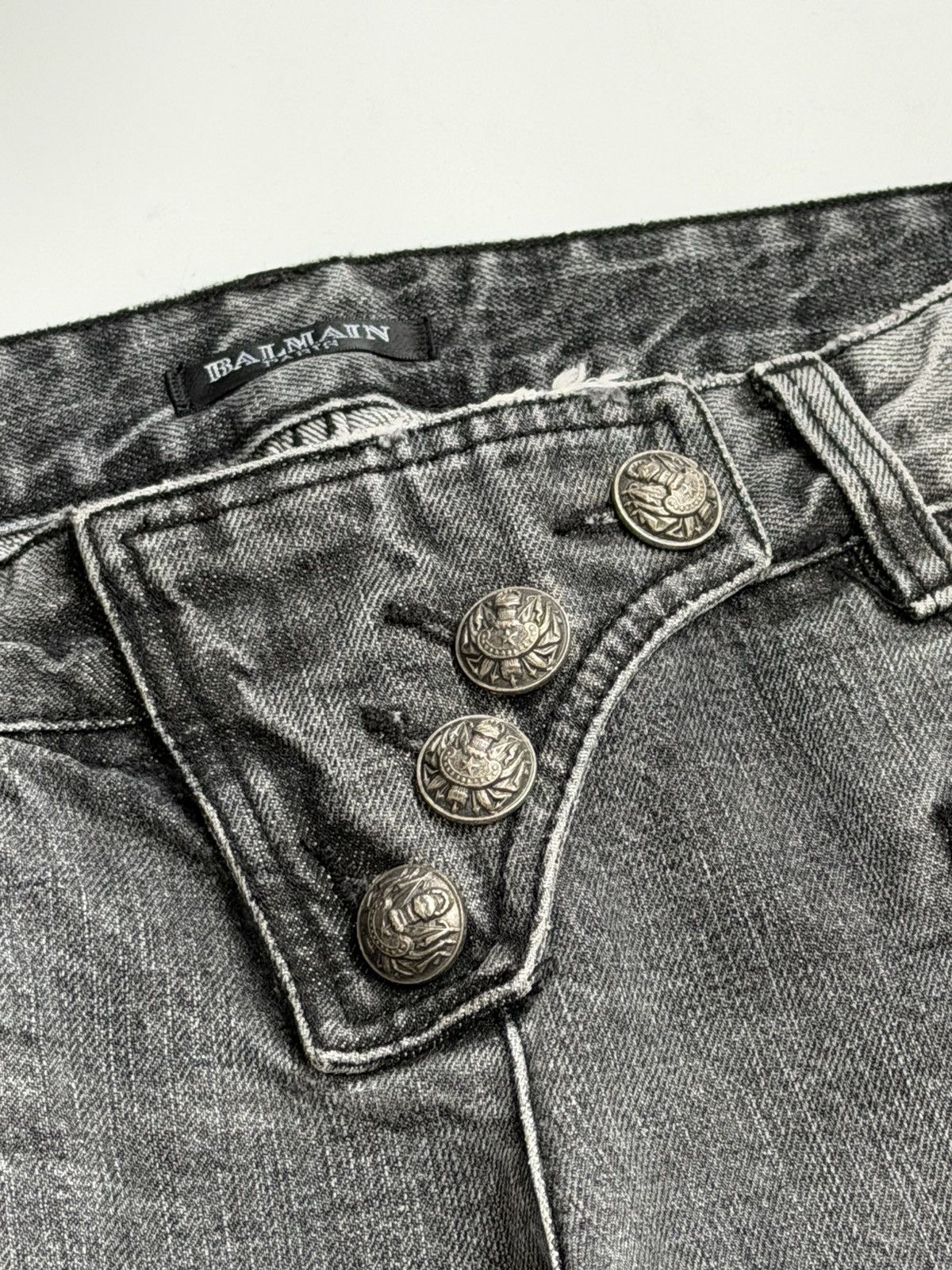 Balmain BALMAIN Decarnin FW2010 Flared Biker Buttoned Ripped Jeans Size US 28 / EU 44 - 10 Thumbnail