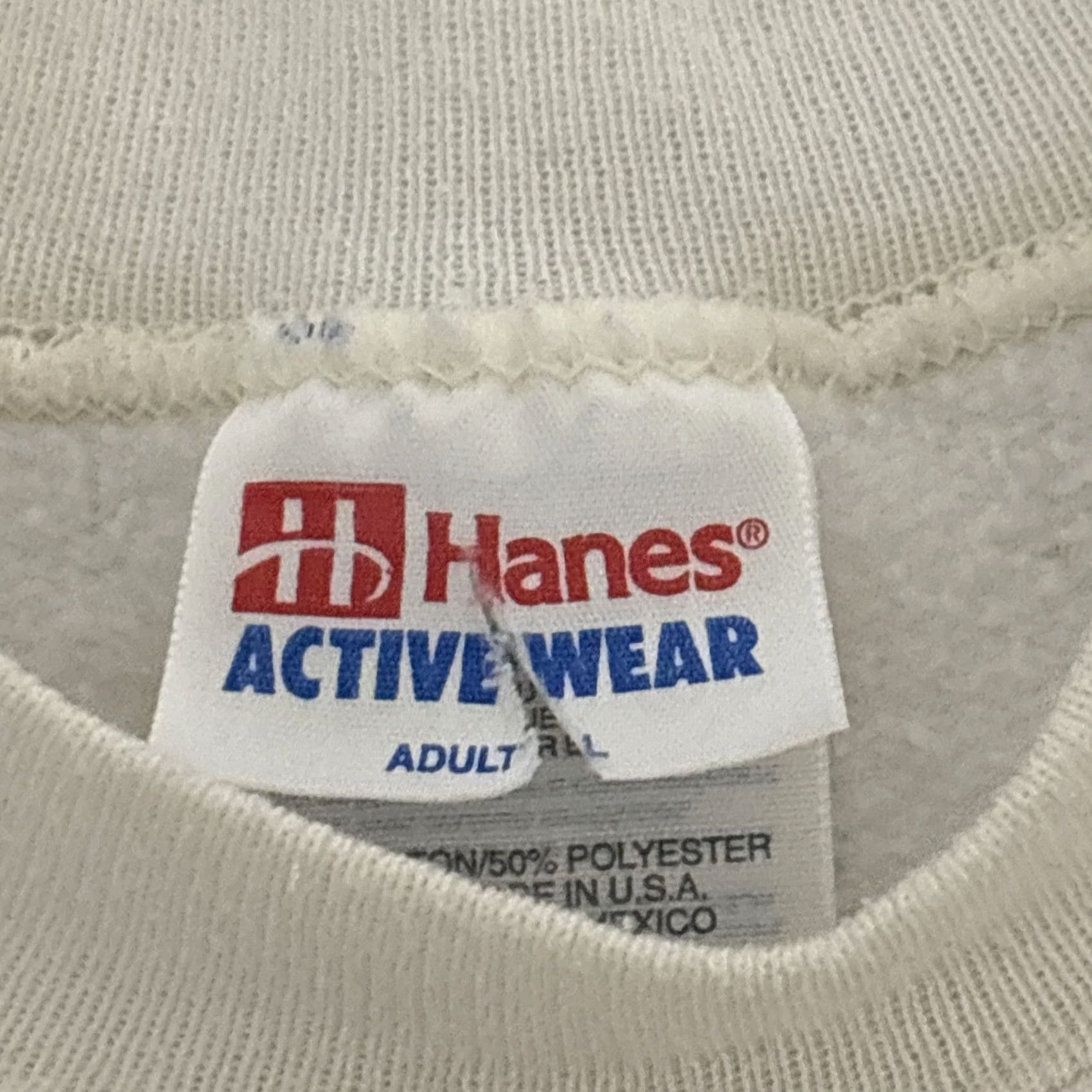 Hanes VINTAGE Hanes Long Sleeve Sweatshirt Airwaves Autumn Graphic Print Large Mens L White 90s Pullover Size US L / EU 52-54 / 3 - 3 Thumbnail
