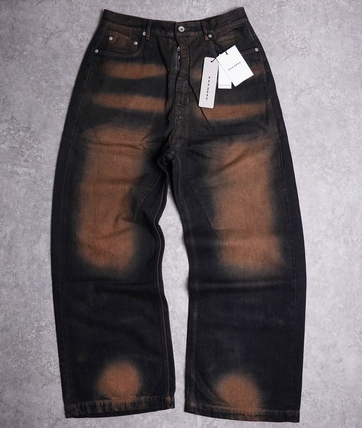 Pre-owned Rick Owens (new) Fw23 Mud-washed Geth Jeans In Multi