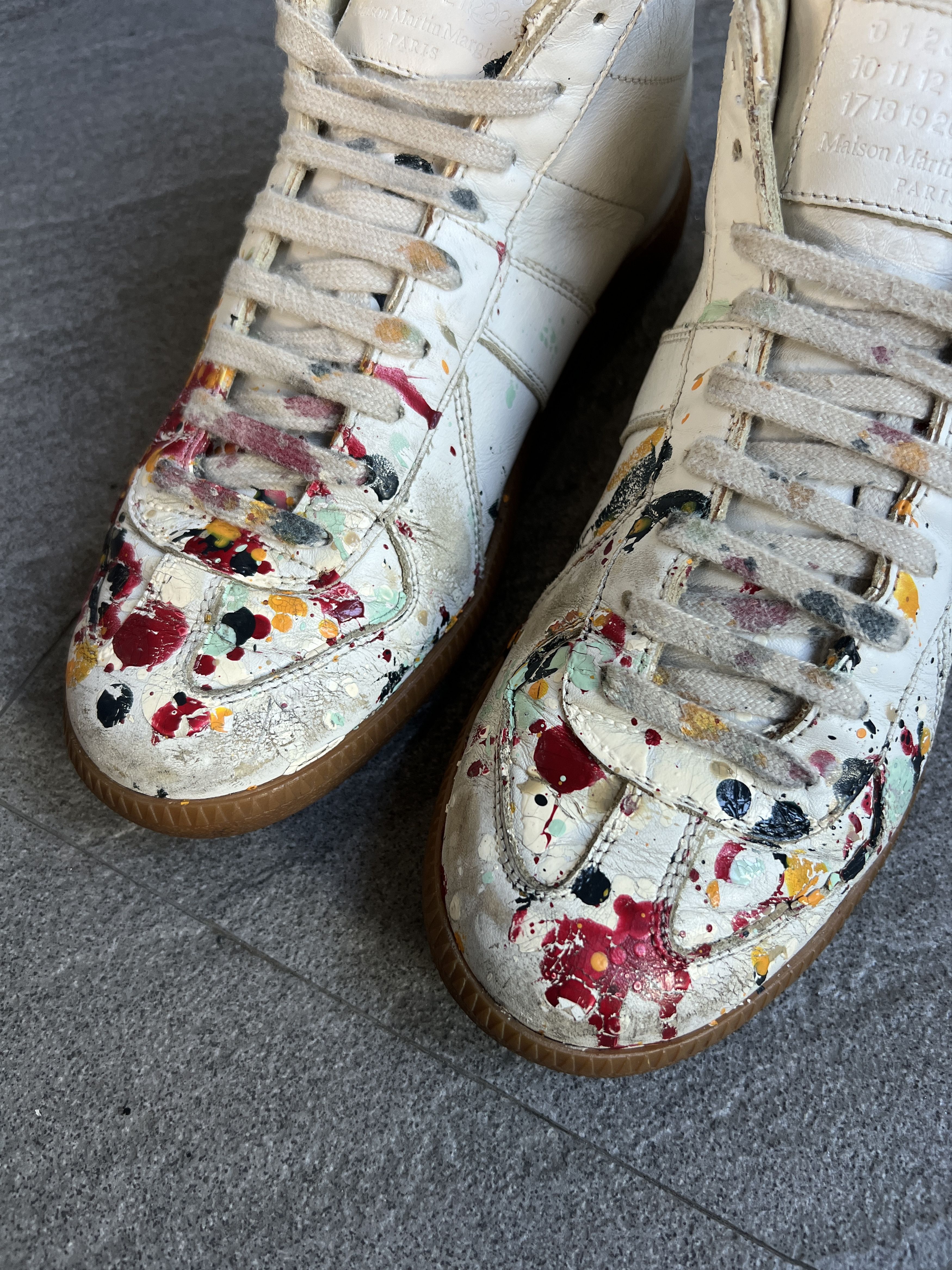Maison Margiela Maison Margiela Paint Splatter Replica High Top EU40 Size US 7 / EU 40 - 4 Thumbnail