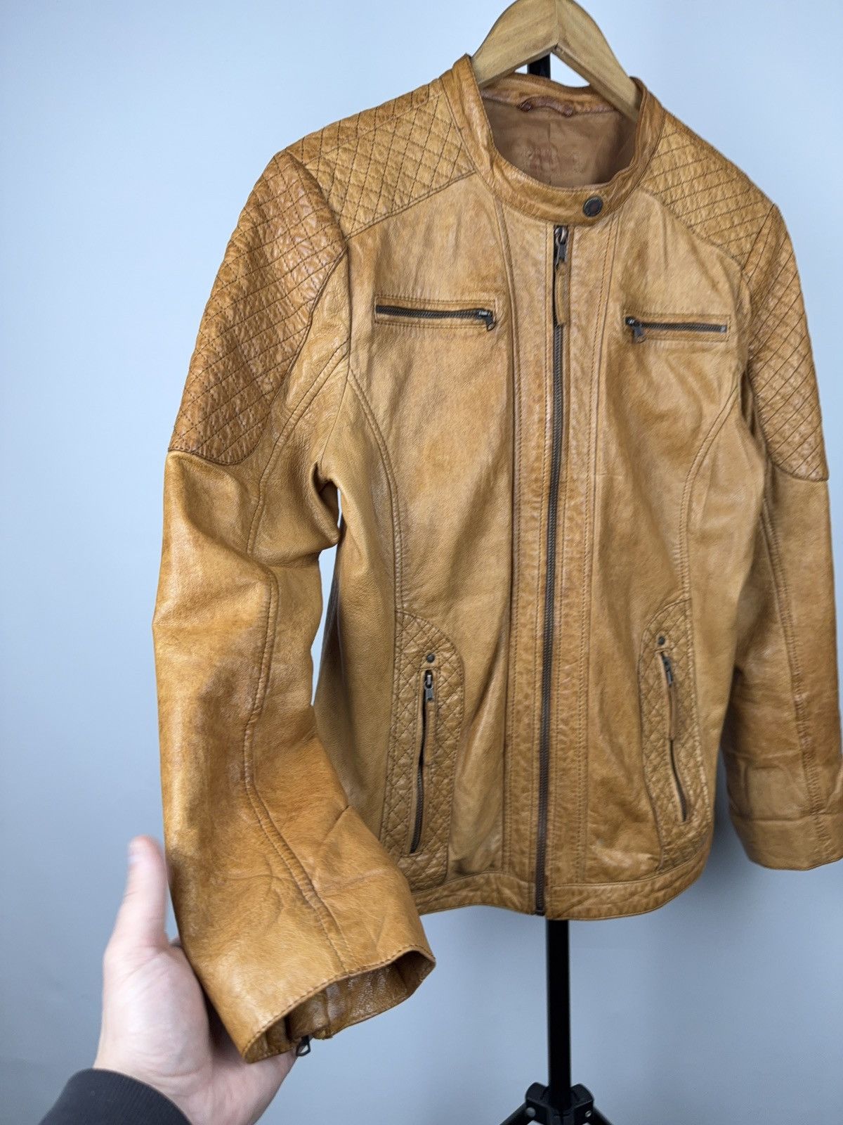 Genuine Leather Archive Y2K Leather Biker Moto Avant Garde Jacket Cafe Racer Size L / US 10 / IT 46 - 4 Thumbnail