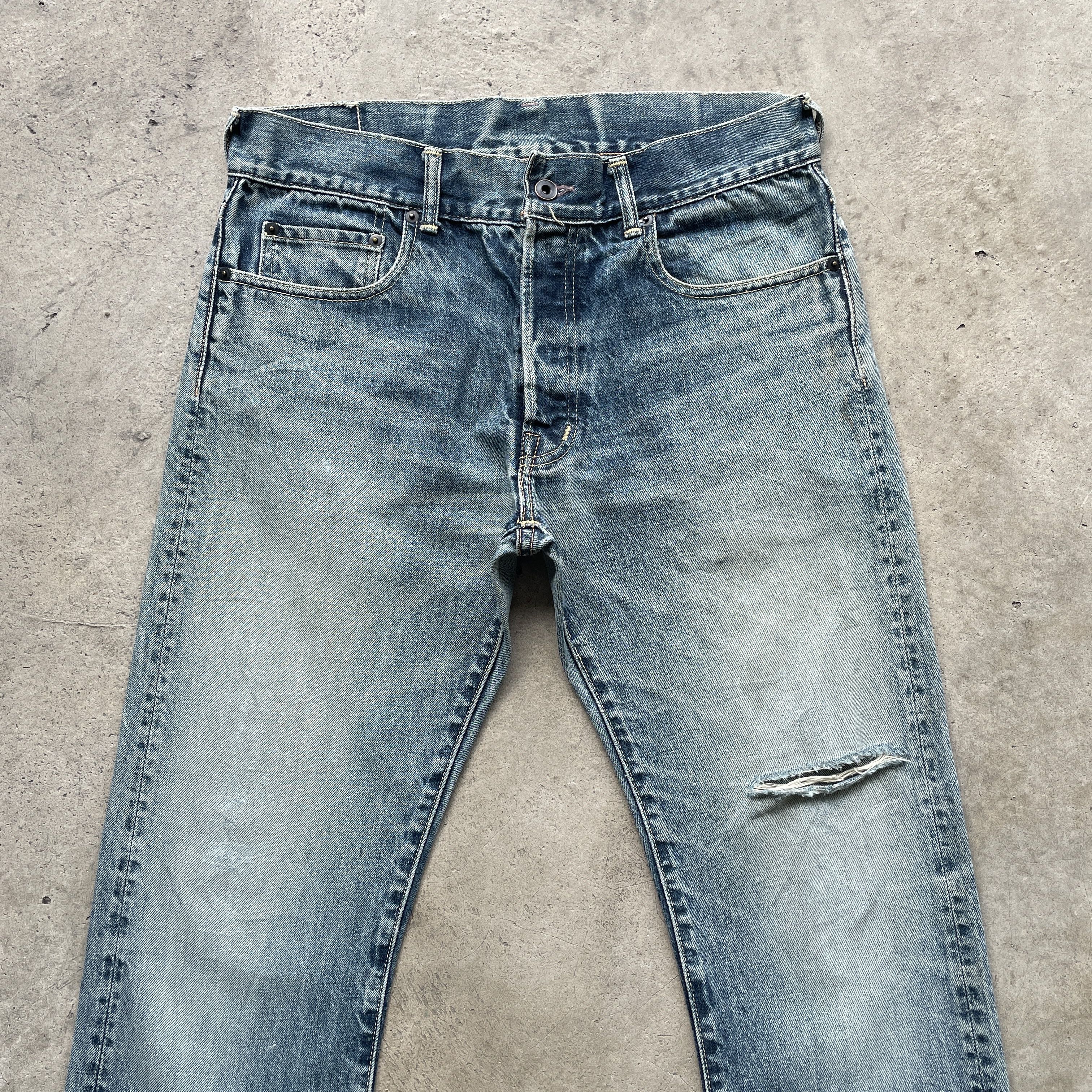 Japanese Brand × Jean Vintage Distressed Beams Japan Jeans Faded Denim Pants Size US 32 / EU 48 - 3 Thumbnail