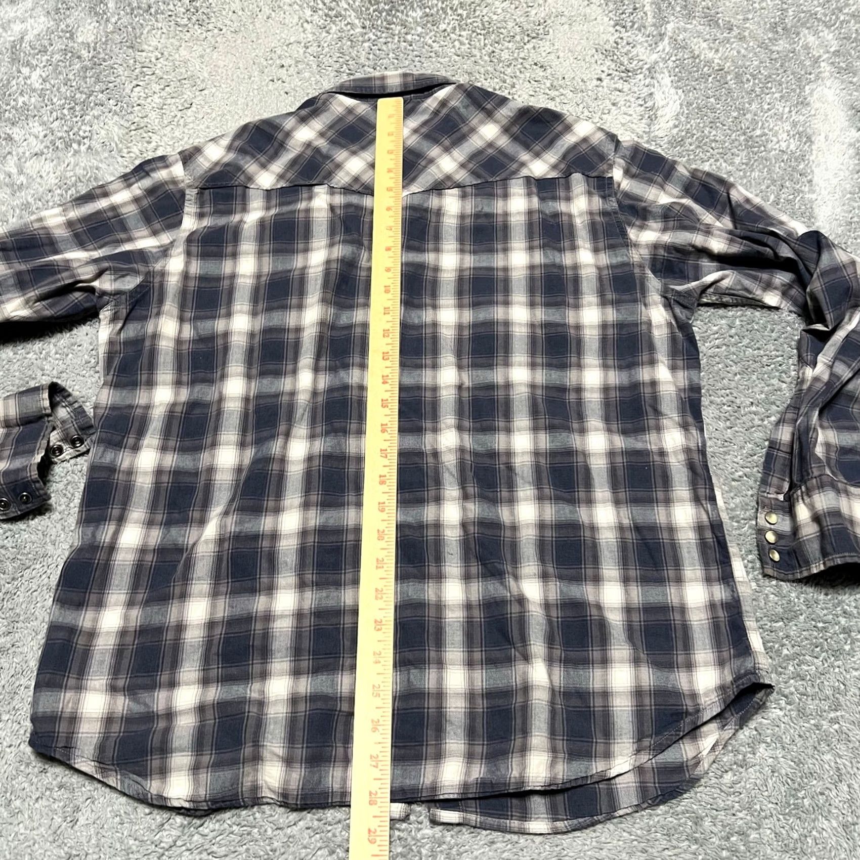 Lucky Brand Lucky Brand Shirt Mens Large Blue Plaid Western Pearl Snap Long Sleeve Size US L / EU 52-54 / 3 - 7 Thumbnail