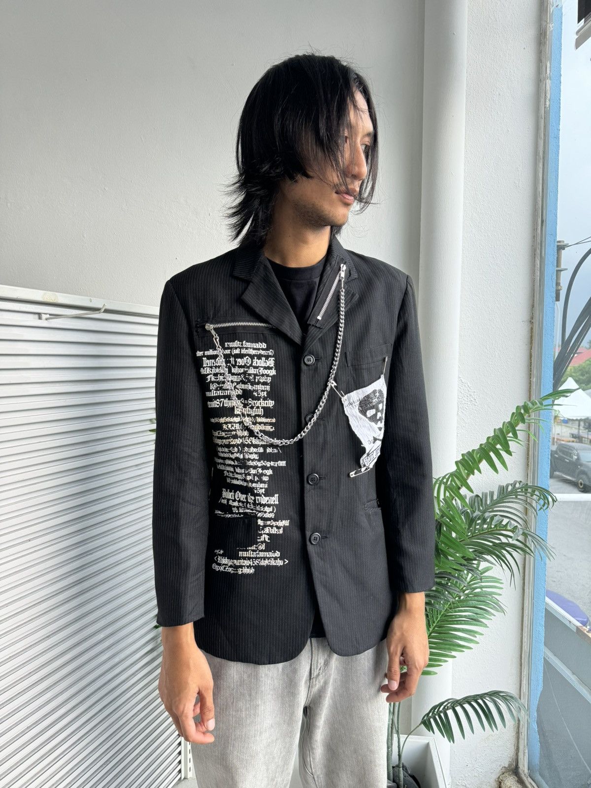 Japanese Brand Secret Agent Punk Chains Pins Riot Poem Blazer Jacket Size US M / EU 48-50 / 2 - 2 Thumbnail