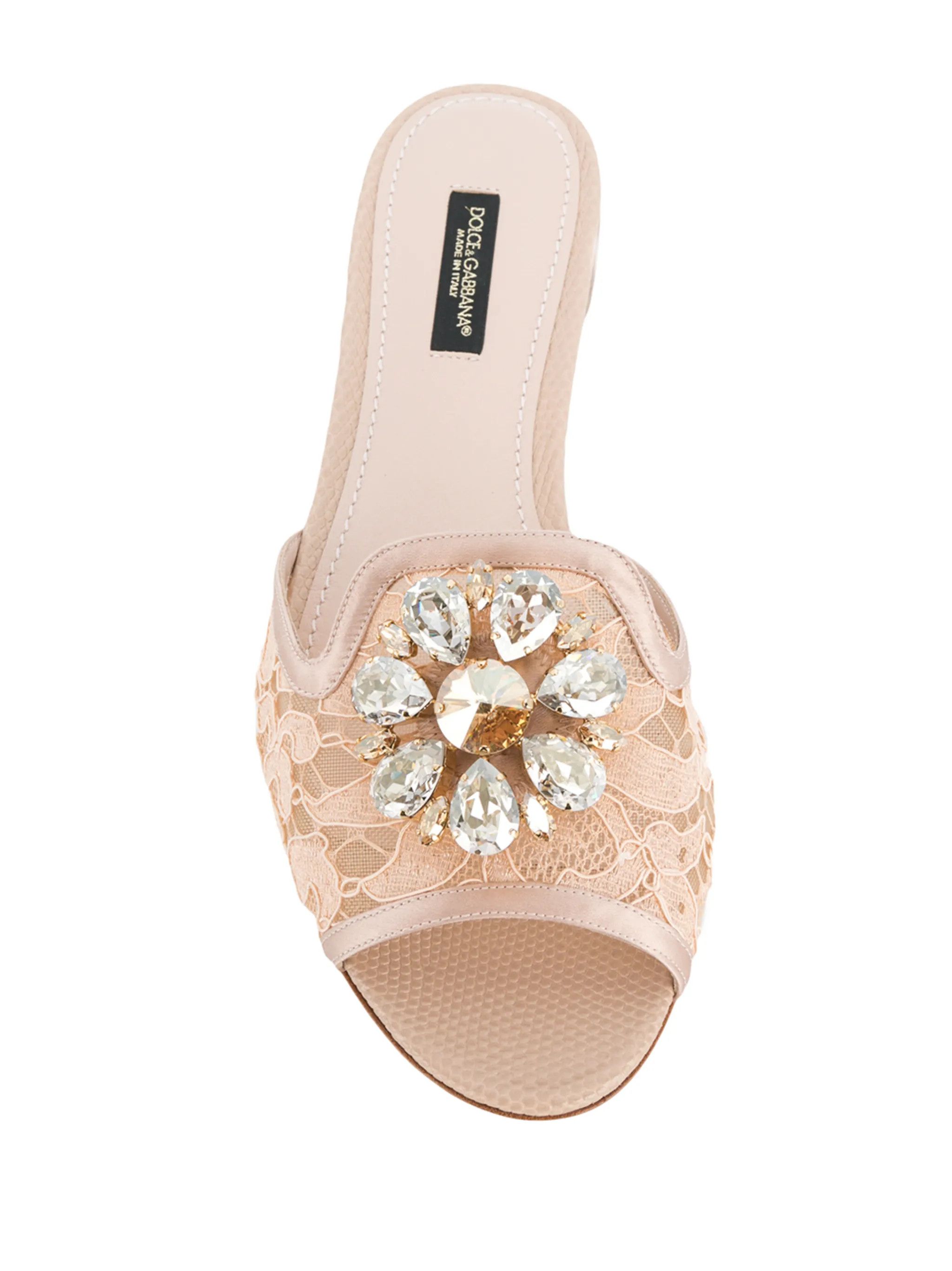 Dolce & Gabbana o1s22i1n0225 Bianca Lace Slides in Light Pink Size US 6 / IT 36 - 3 Thumbnail