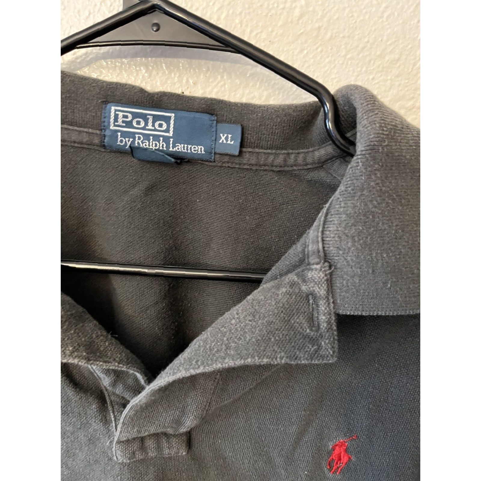 Polo Ralph Lauren Polo Ralph Lauren Polo Shirt Mens XL Vintage Dark Gray Pony Logo Solid Short Sleeve Cotton Knit Button Collared 90s Classic Size US XL / EU 56 / 4 - 2 Thumbnail
