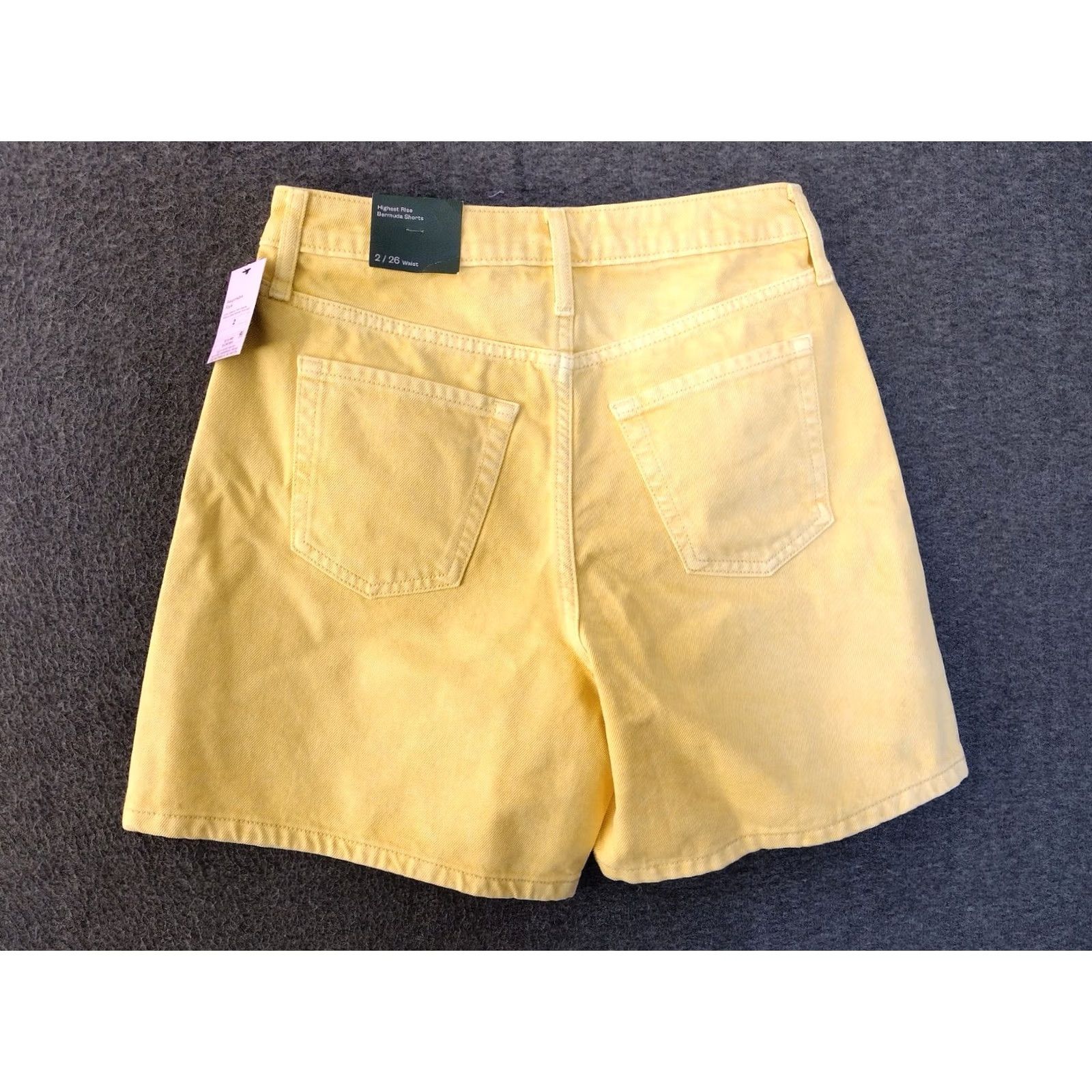 Vintage Wild Fable Shorts Bermuda Women's 2/26R Hipster Yellow Denim Casual Mid Size 26" / US 2 / IT 38 - 2 Thumbnail