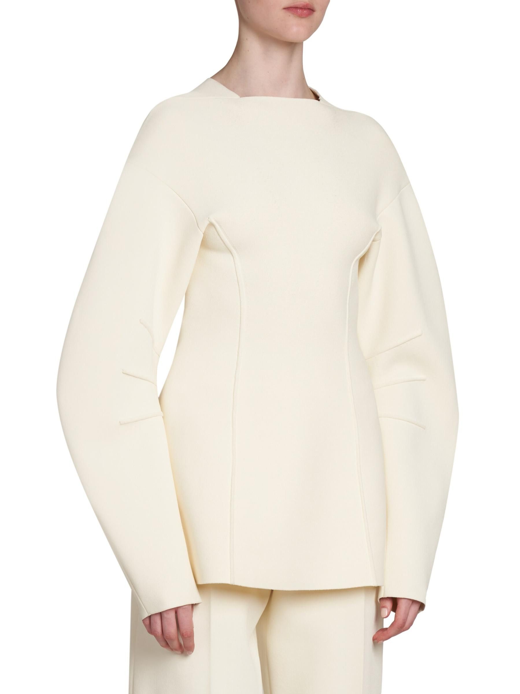Jil Sander o1w1db10825 Sweater in Cream Size L / US 10 / IT 46 - 2 Thumbnail
