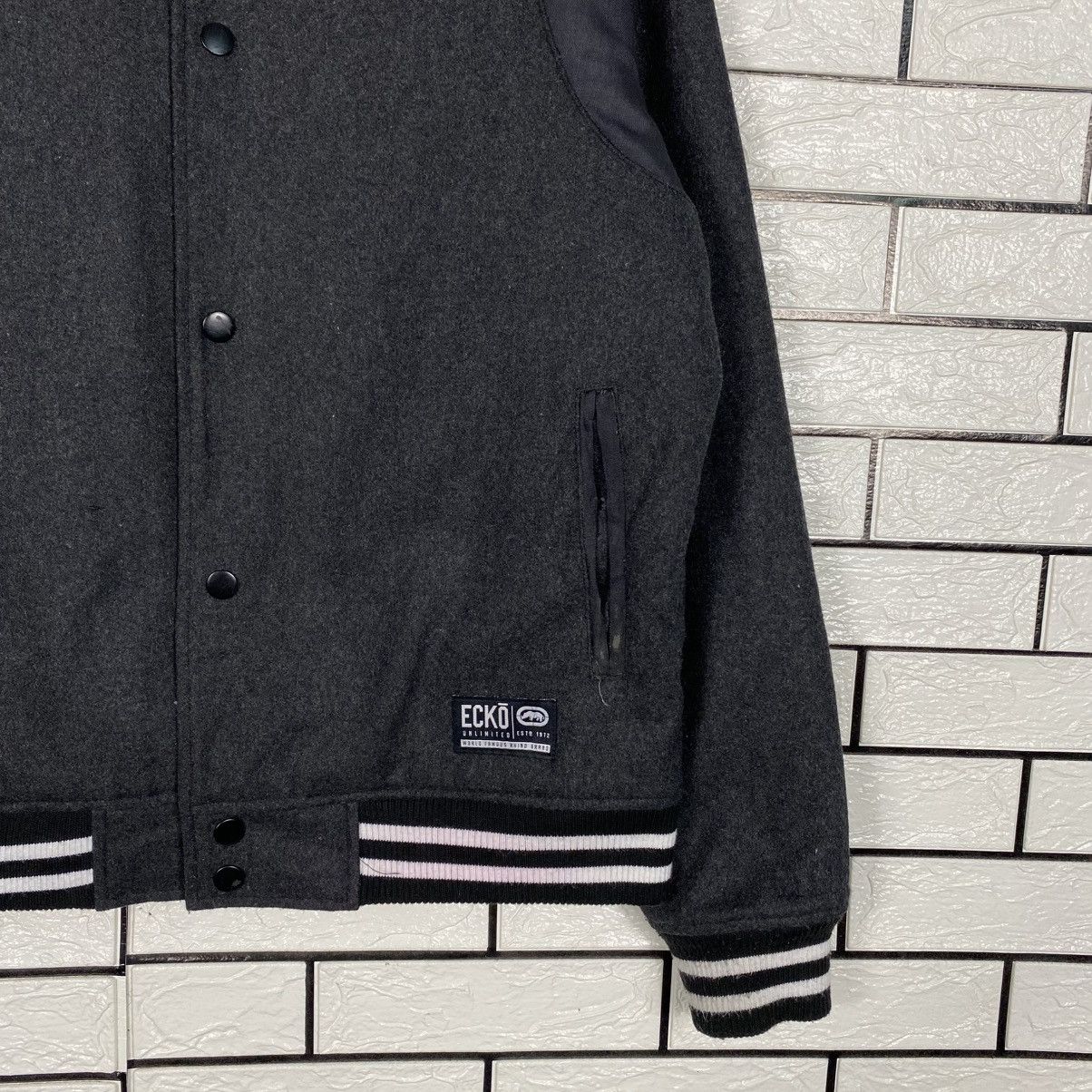 Ecko Unltd. Vintage Wool Bomber Jacket Ecko Untld Big Logo Size US L / EU 52-54 / 3 - 6 Thumbnail