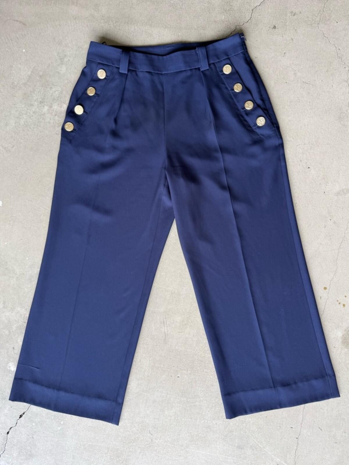 DKNY DKNY / Cropped Trouser Pants / Navy Size 27" / US 4 / IT 40 - 1 Thumbnail