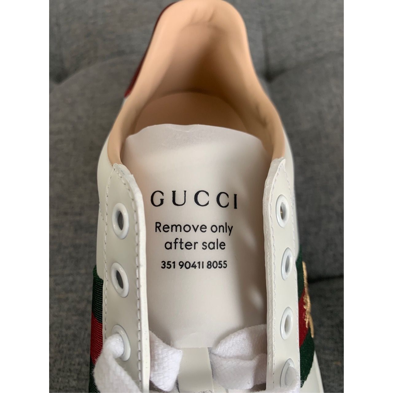 Gucci Gucci Ace Embroidered White Sneakers W/ Platform Sole Red & Size US 7 / IT 37 - 6 Thumbnail