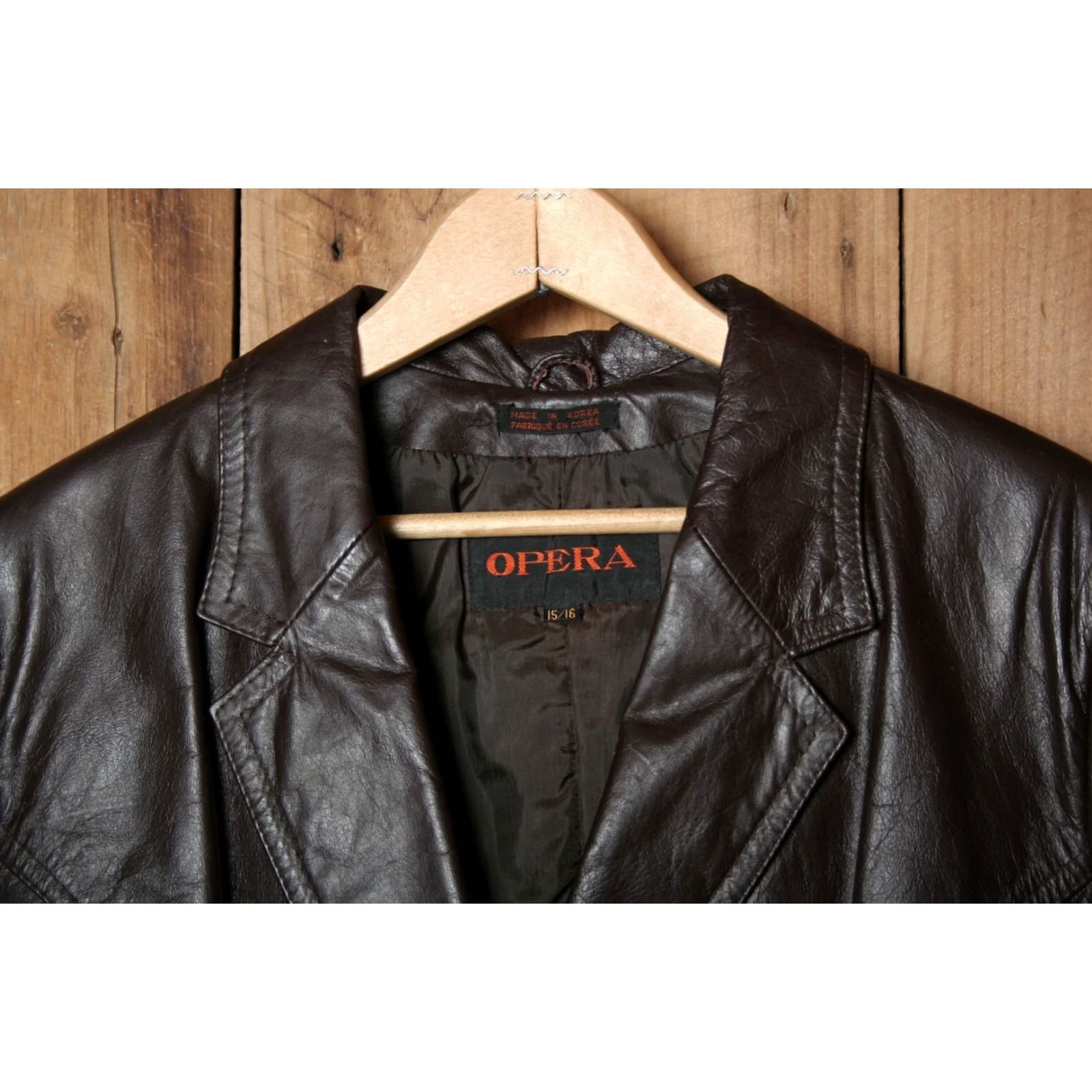 Vintage VINTAGE Opera Leather 2-Button Blazer Womens Sz. L Burgundy Dark Measurements 90s Heads up Size L / US 10 / IT 46 - 2 Thumbnail