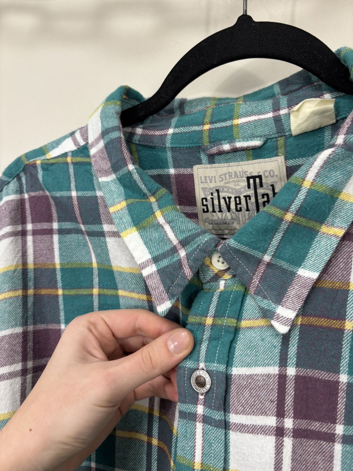 Levi's Levi’s Silver Tab Oversized Men’s Plaid Check Flannel Shirt Size US XL / EU 56 / 4 - 9 Thumbnail