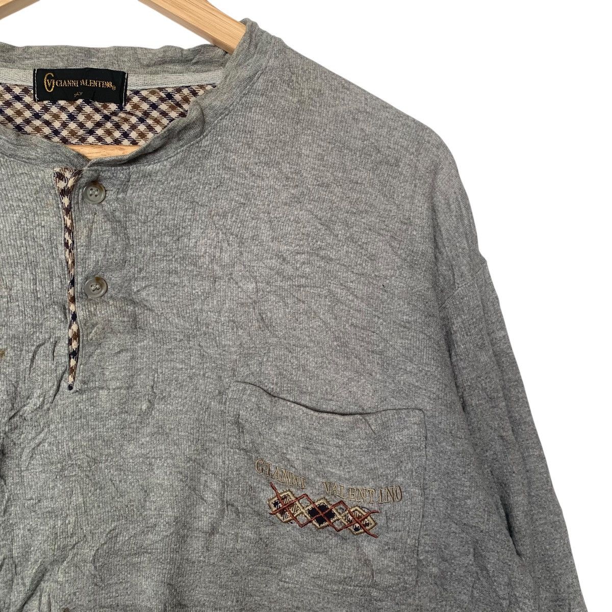 Gianni Valentino Vintage GIANNI VALENTINO ITALY Pocket Plaids Sweashirts Size US M / EU 48-50 / 2 - 5 Thumbnail