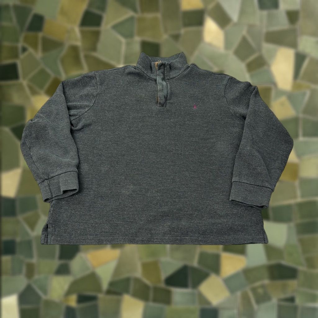 Polo Ralph Lauren VINTAGE Polo Ralph Lauren Sweater Mens XL Gray Cotton Mock Neck 1/4 Zip Pony Size US XL / EU 56 / 4 - 1 Thumbnail