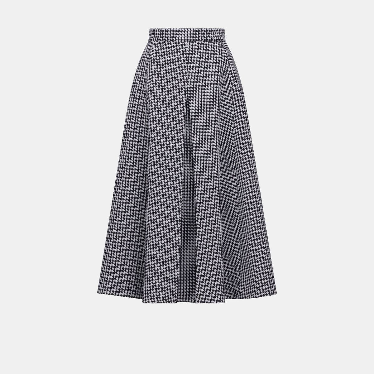 o1bcso1str0225 Mid-Length Skirt with Slit in Black/White