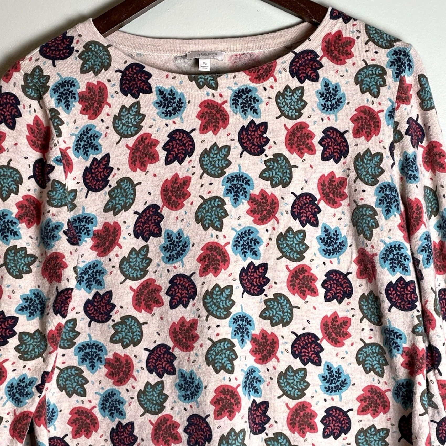 Talbots VINTAGE Talbots Petites Top Womens PM Medium Autumn Leaves Fall Cotton Rayon Casual Shirt Size M / US 6-8 / IT 42-44 - 2 Thumbnail