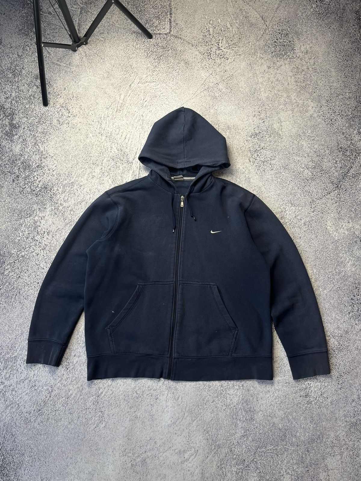 Nike Vintage Nike Distressed Zip Up Hoodie Swoosh Drill Size US L / EU 52-54 / 3 - 3 Thumbnail