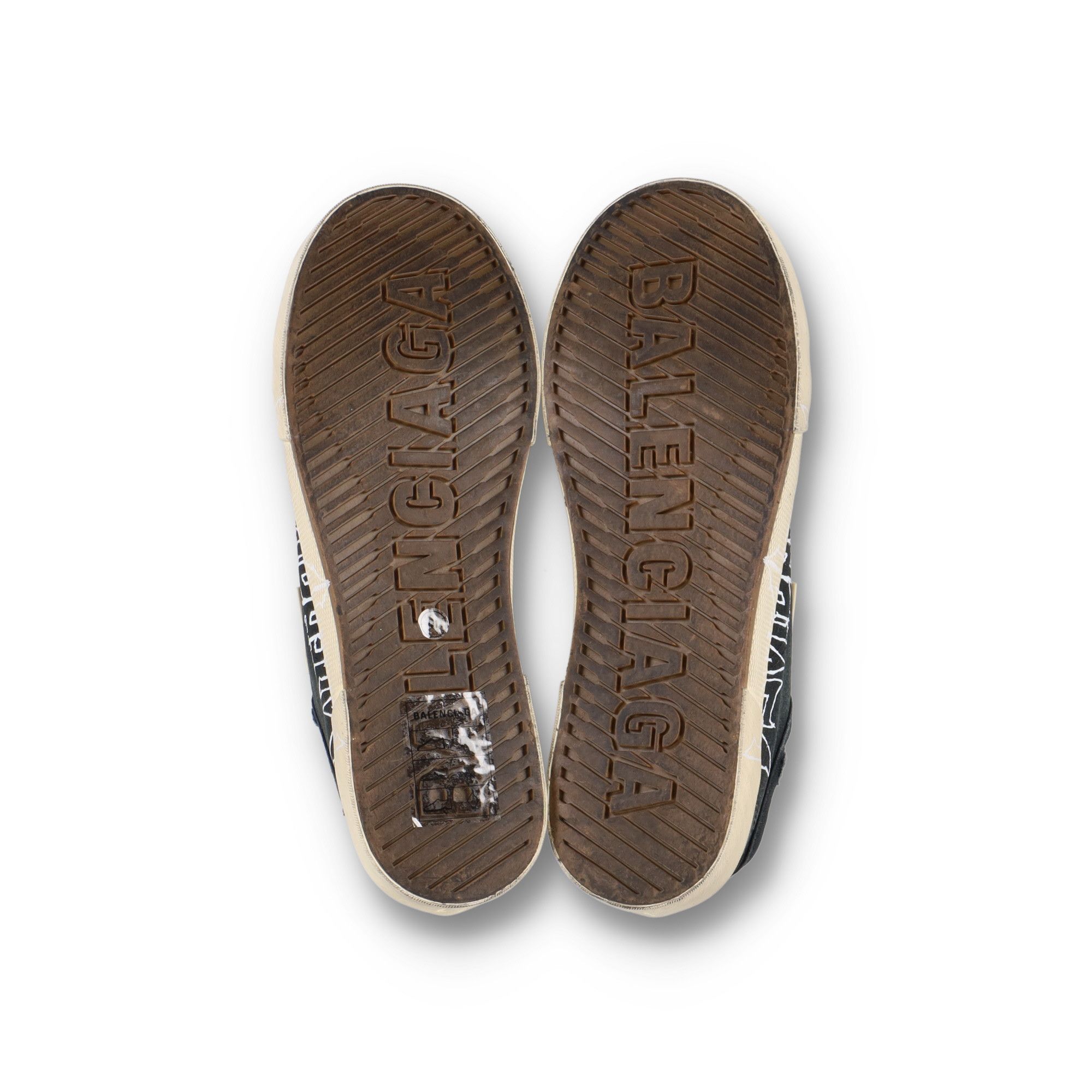 Balenciaga Black Graffiti DIY Logo Paris Low Top Trainers Size US 8 / EU 41 - 4 Thumbnail