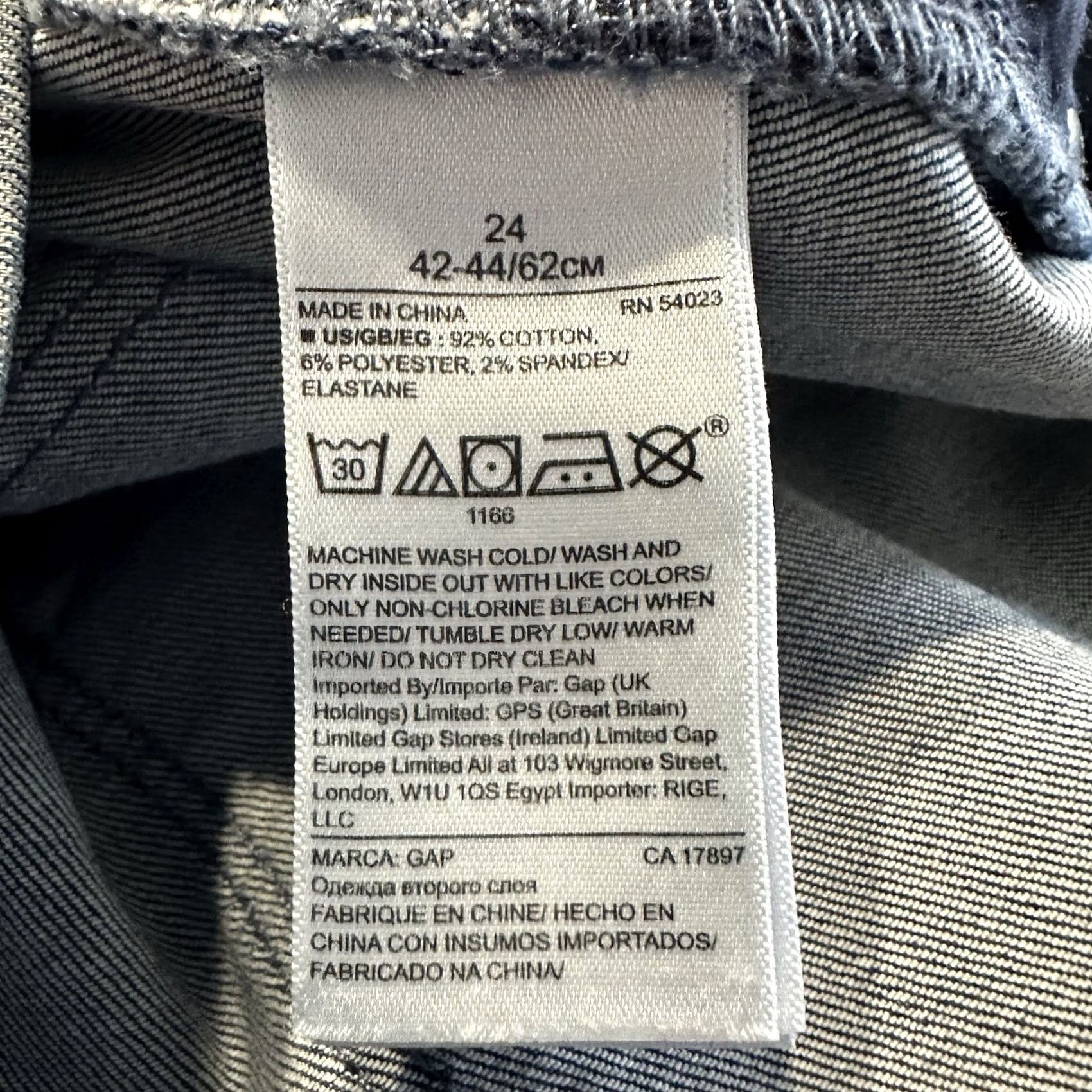 Gap Gap Womens Jeans 24x26 True Skinny Ankle Mid Rise Stretch Denim Distressed Blue 5-Pocket Style Size 42" / US 20 - 6 Thumbnail