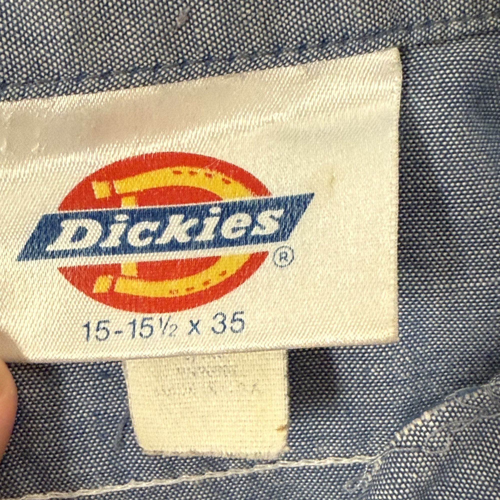 Dickies Vtg Dickies CHAMBRAY Mechanic WORK Shop 50/50 Chore Shirt Size US L / EU 52-54 / 3 - 3 Thumbnail