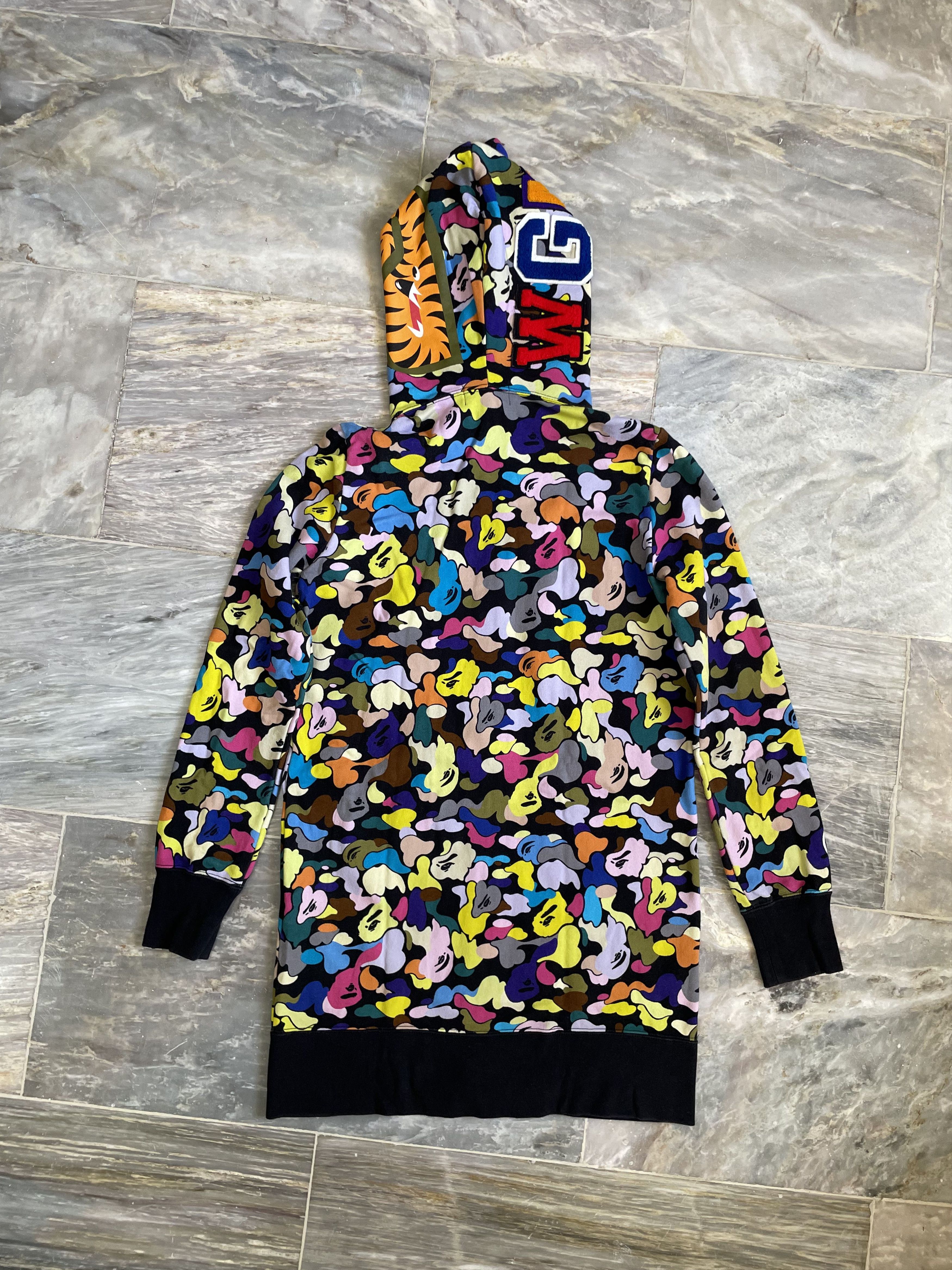 Bape Bape Black Multi Camo Shark Dress Hoodie Size XS / US 0-2 / IT 36-38 - 10 Thumbnail