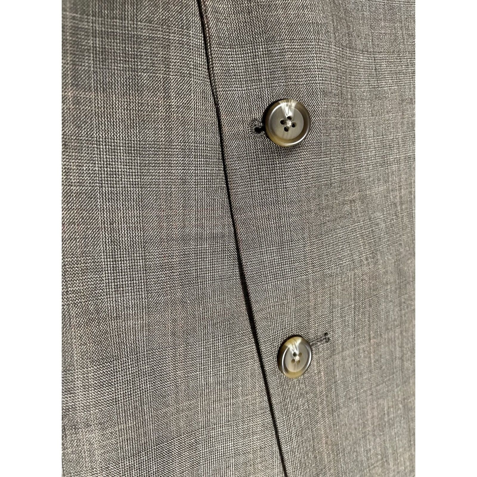 Ralph Lauren VINTAGE Ralph Lauren Blazer Mens 42L Sports Jacket Wool Cashmere Blend Brown Plaid Size 42R - 6 Thumbnail