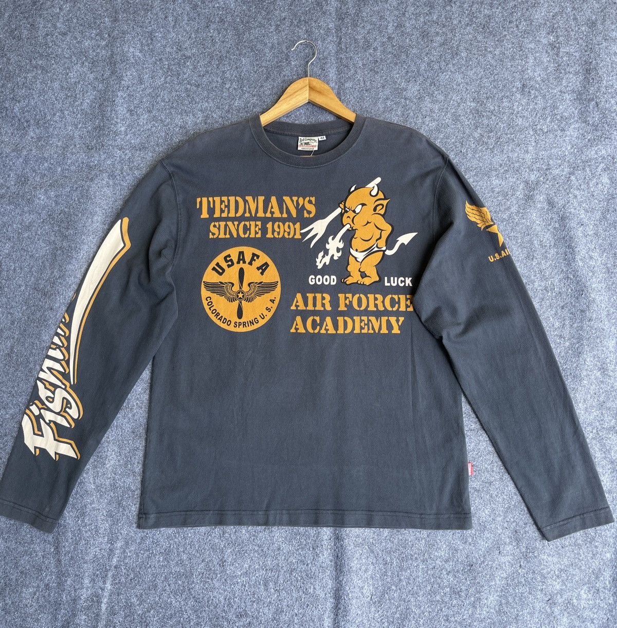 Japanese Brand Rare🔥Tedman Air Force Long Sleve T Shirt Size US L / EU 52-54 / 3 - 13 Thumbnail