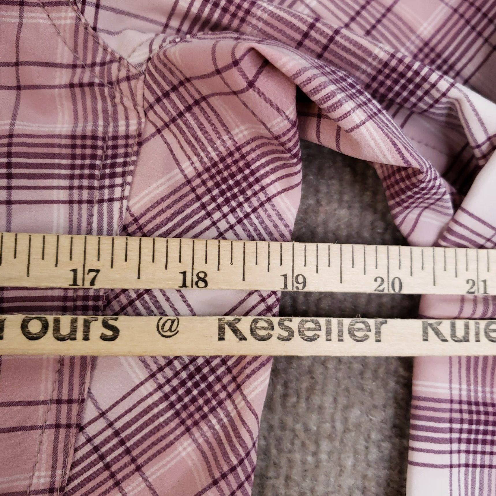 Orvis VINTAGE Orvis Shirt Women's XS Purple Plaid Stretch Button-Up Collared Lightweight Pocketed 90s Womens Size XS / US 0-2 / IT 36-38 - 3 Thumbnail