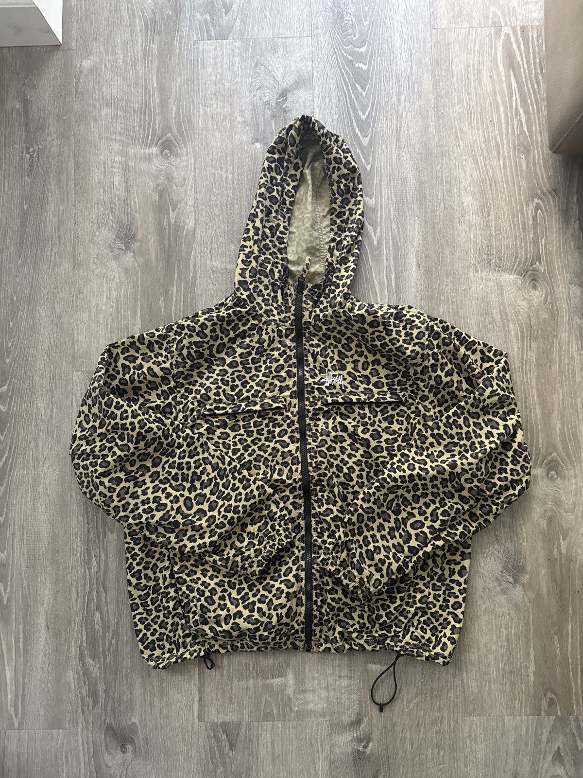 Stussy STUSSY Lightweight hooded jacket in cheetah | Grailed