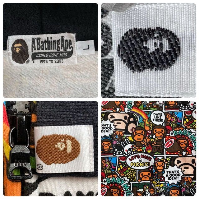Bape BAPE Comic Milo & Lisa full zip hoodie a bathing ape Size US L / EU 52-54 / 3 - 8 Thumbnail