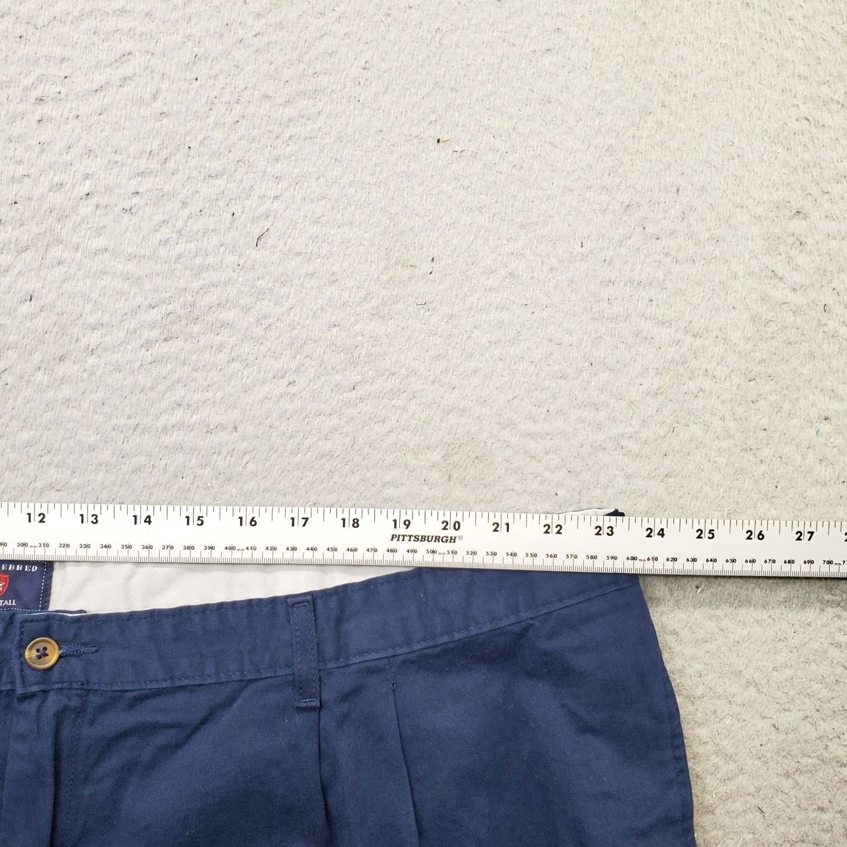Vintage Saddlebred Chino Shorts Mens Plus 48W Blue Pleated Front Regular Fit High Waist Short Size US 30 / EU 46 - 5 Thumbnail