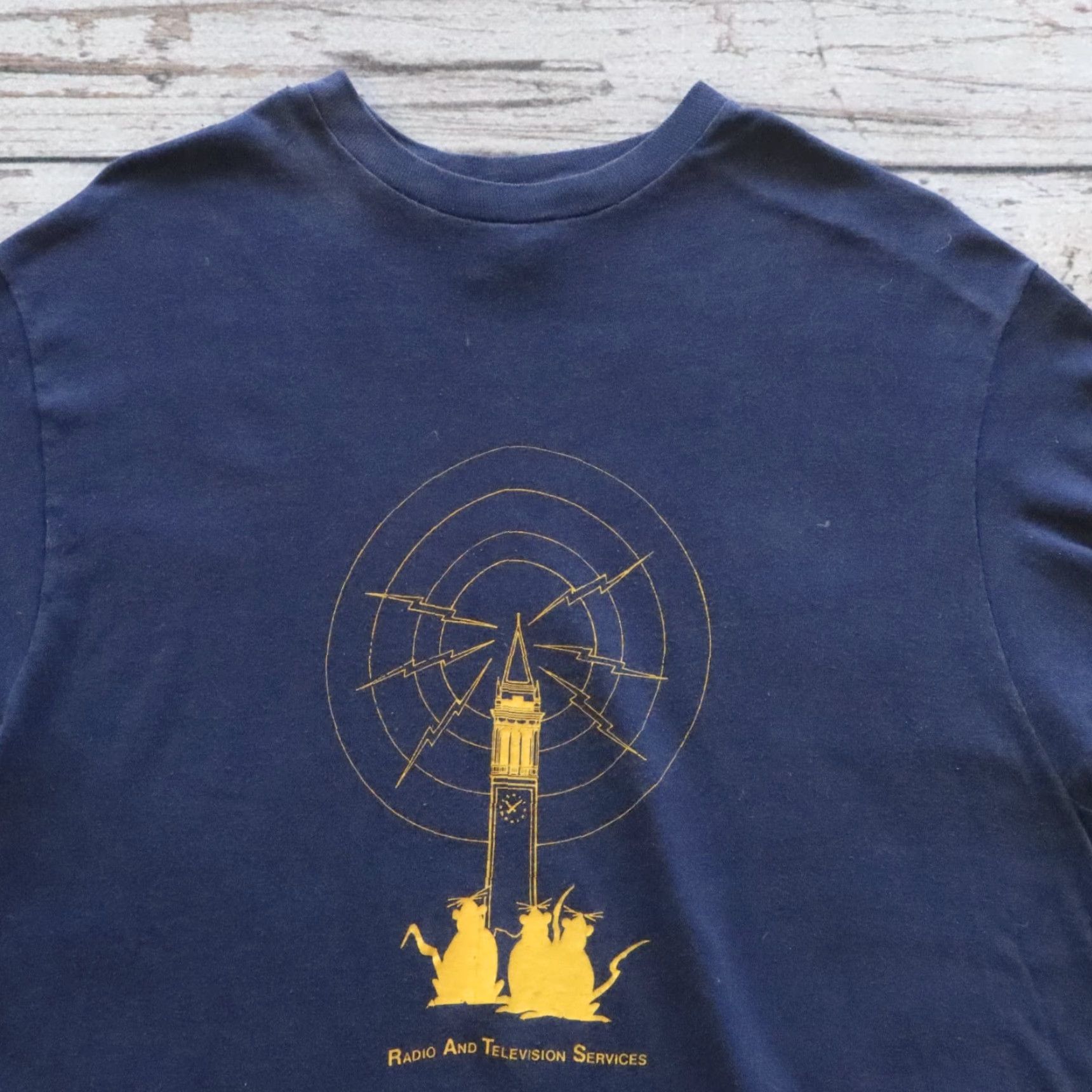 Hanes VINTAGE Hanes UC Berkeley Radio and Television Service Tee Shirt XL Blue Mens T-Shirt 60s 70s Size US XL / EU 56 / 4 - 2 Thumbnail