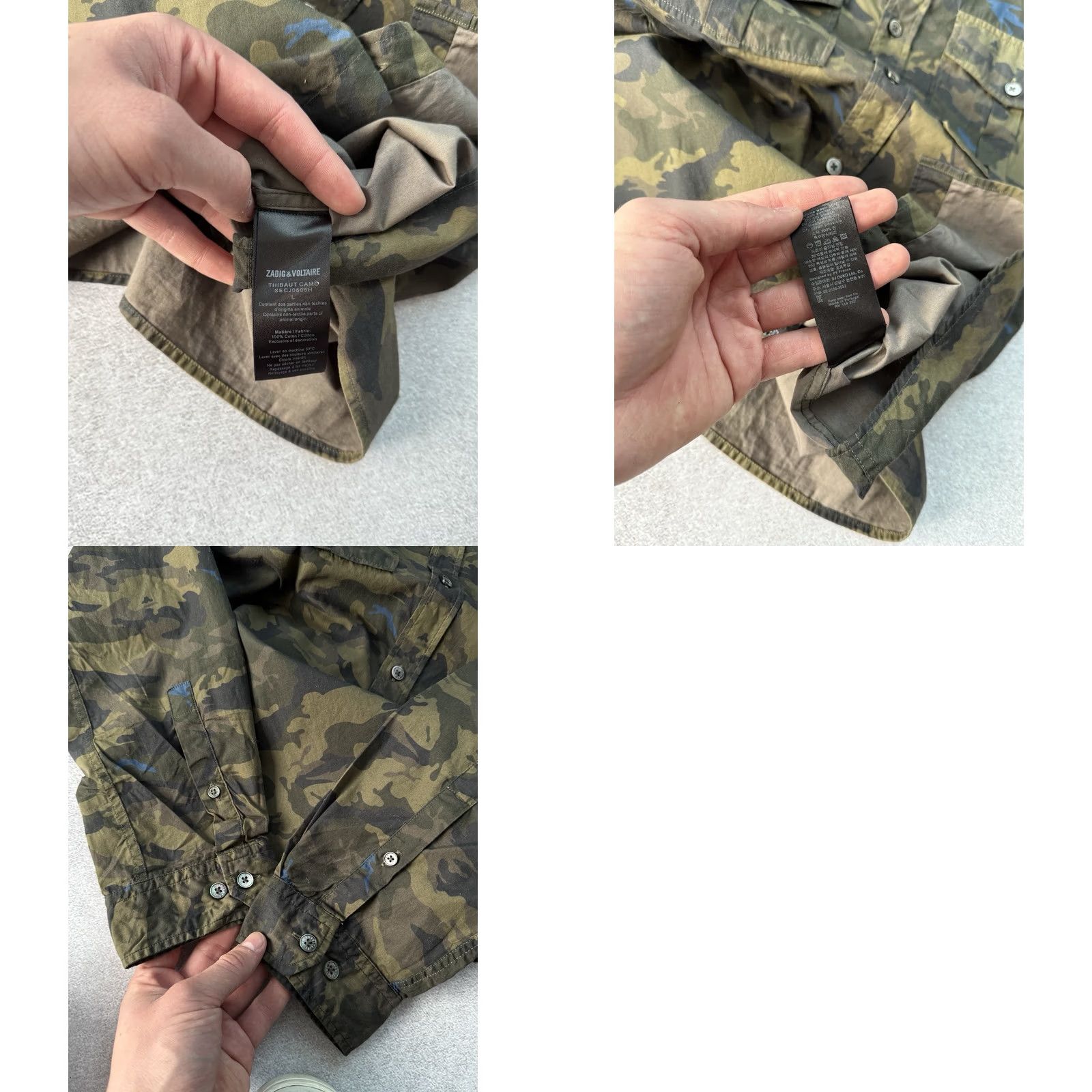 Zadig & Voltaire Zadig & Voltaire Camouflage Button Up Shirt Slim Fit Men’s Archive Size M-L Size US L / EU 52-54 / 3 - 8 Thumbnail