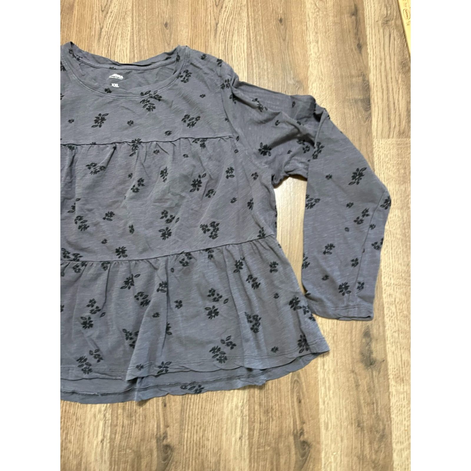 Vintage Sonoma Shirt Women's Size XXL Grey Black Floral Long Sleeve Shirt Size XXL / US 16-18 / IT 52-54 - 4 Thumbnail