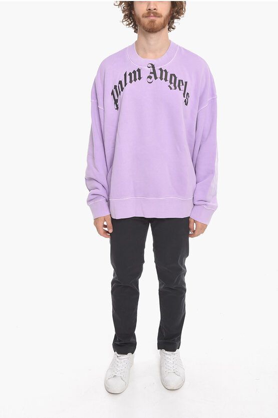 Palm Angels o1y0325 Logo Crewneck Sweatshirt in Purple Size US M / EU 48-50 / 2 - 4 Thumbnail