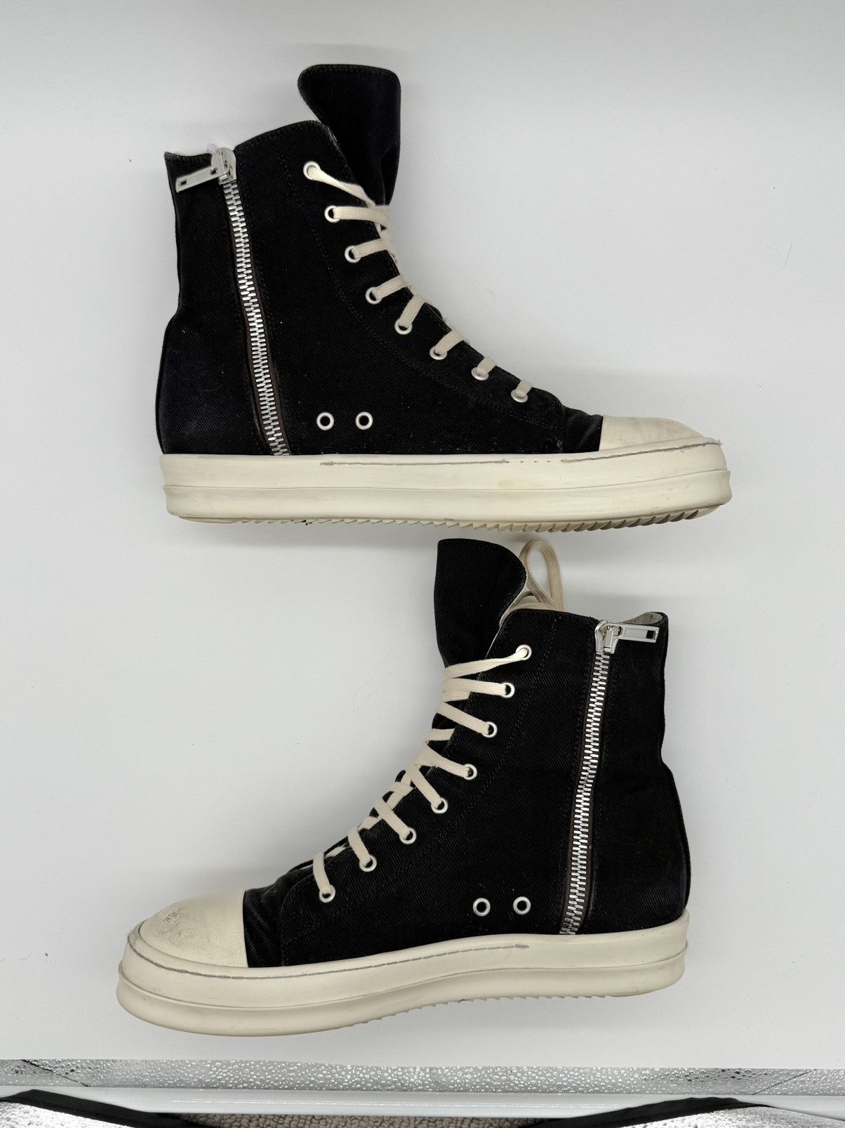 Rick Owens × Rick Owens Drkshdw Rick Owens DRKSHDW CARGO POCKET High Top Sneaks with Eyelets Size US 11 / EU 44 - 3 Thumbnail