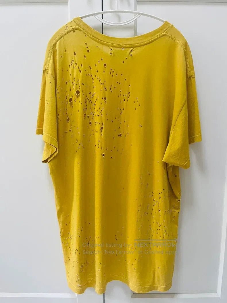 Amiri Amiri Yellow Distressed Short Sleeve Size US M / EU 48-50 / 2 - 2 Thumbnail