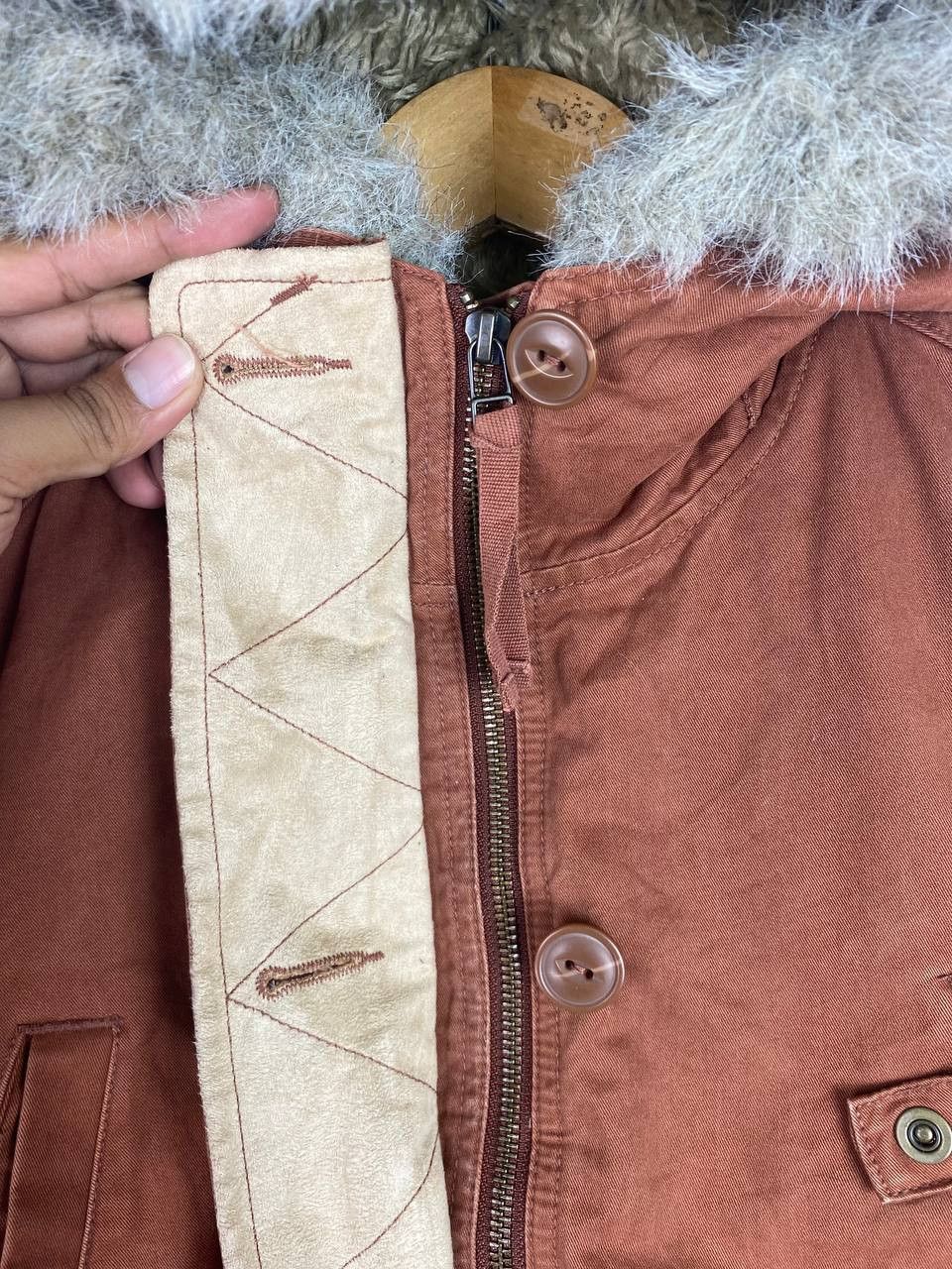 Japanese Brand japanese brand hard khakis parka jacket fur lining Size US L / EU 52-54 / 3 - 10 Thumbnail