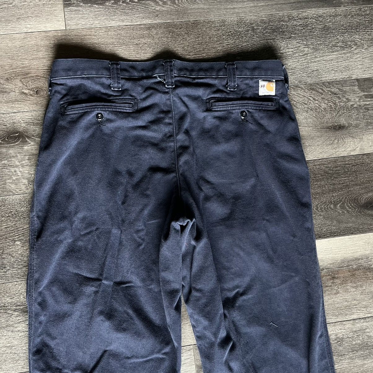 Carhartt Vintage Carhartt FR Rugged Flame Resistant Navy Pants 36x32 Size US 36 / EU 52 - 3 Thumbnail