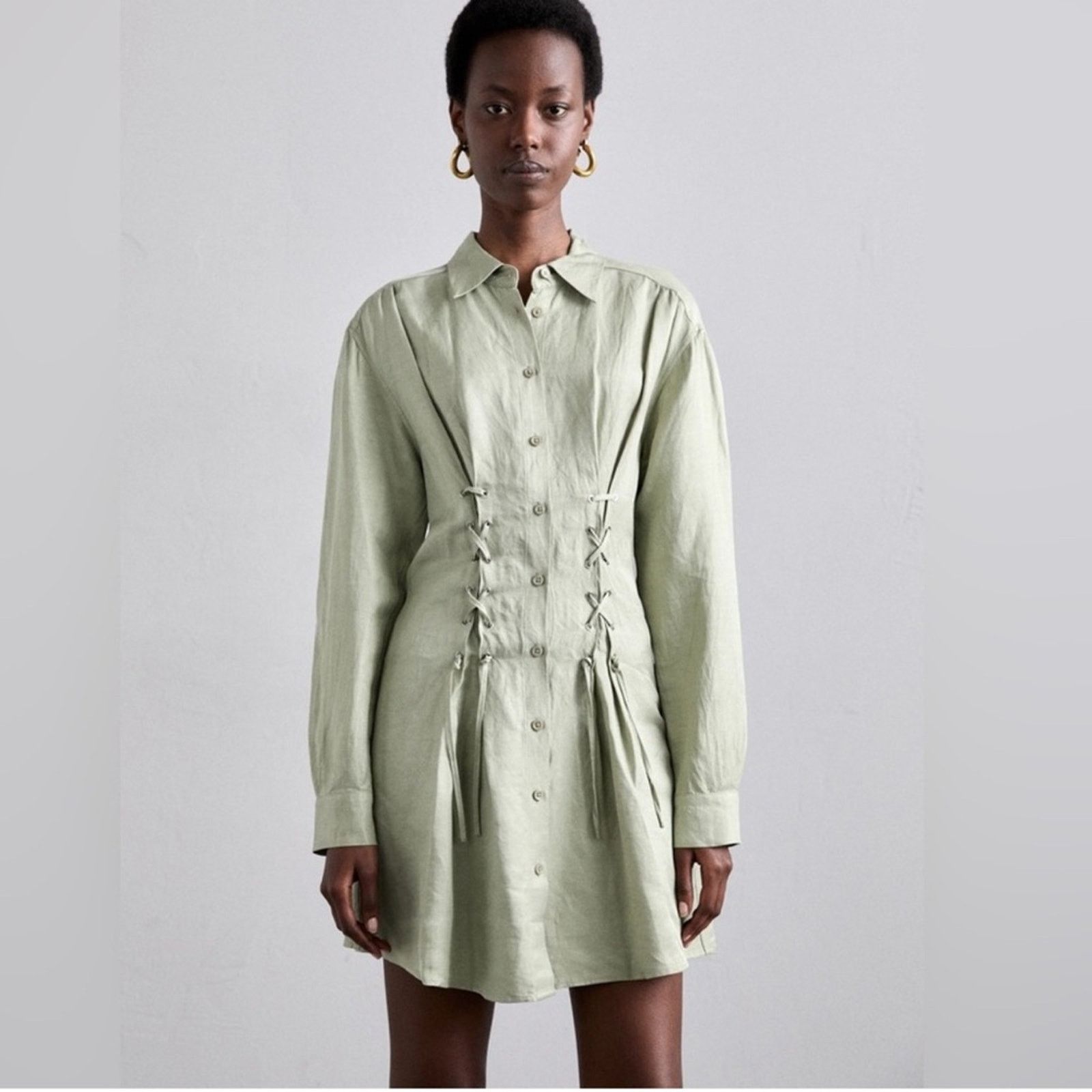 The Kooples NWT! The Kooples Elegant Green Button-Up Dress Size 0 (US S) Size XS / US 0-2 / IT 36-38 - 1 Thumbnail