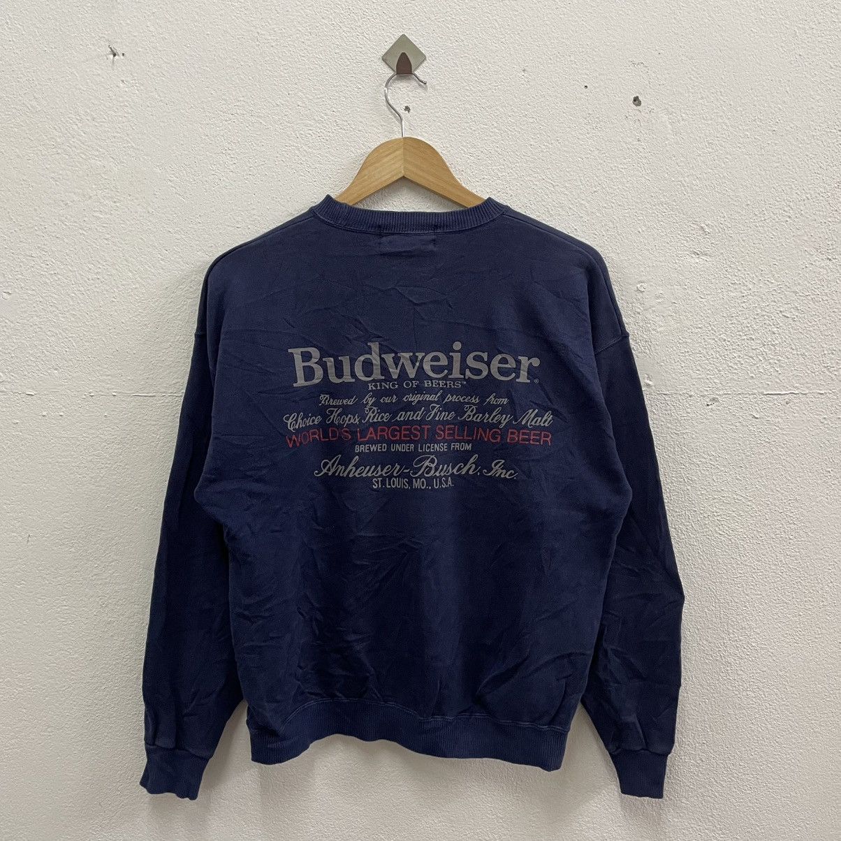 Budweiser × Vintage 🔥Vintage Budweiser Drinking Big Logo Sweatshirts Size US S / EU 44-46 / 1 - 1 Thumbnail