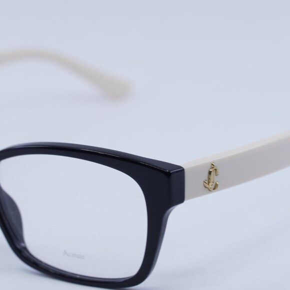 Jimmy Choo Jimmy Choo JC270 09HT 00 Eyeglasses Black/Ivory 53mm Frame Size ONE SIZE - 3 Thumbnail