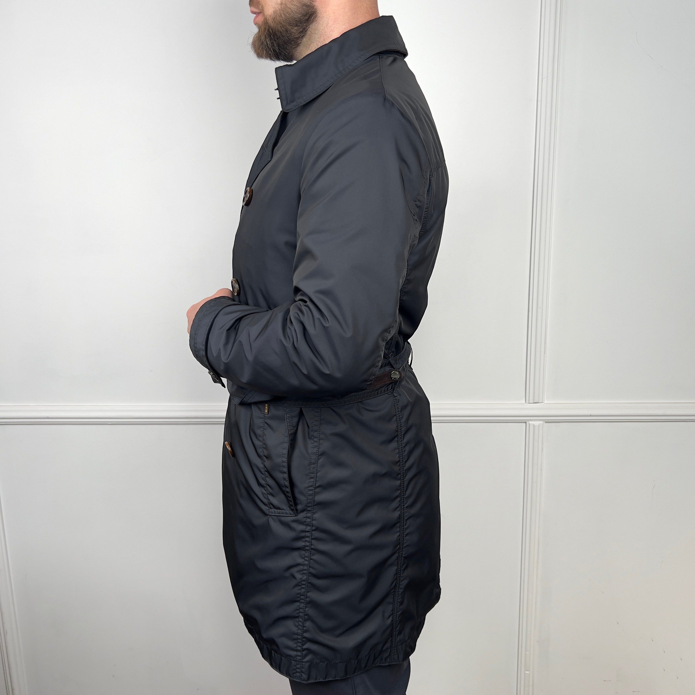 MooRER Authentic Melfi Acqua Double Breasted Trench Coat Belted Size US M / EU 48-50 / 2 - 5 Thumbnail