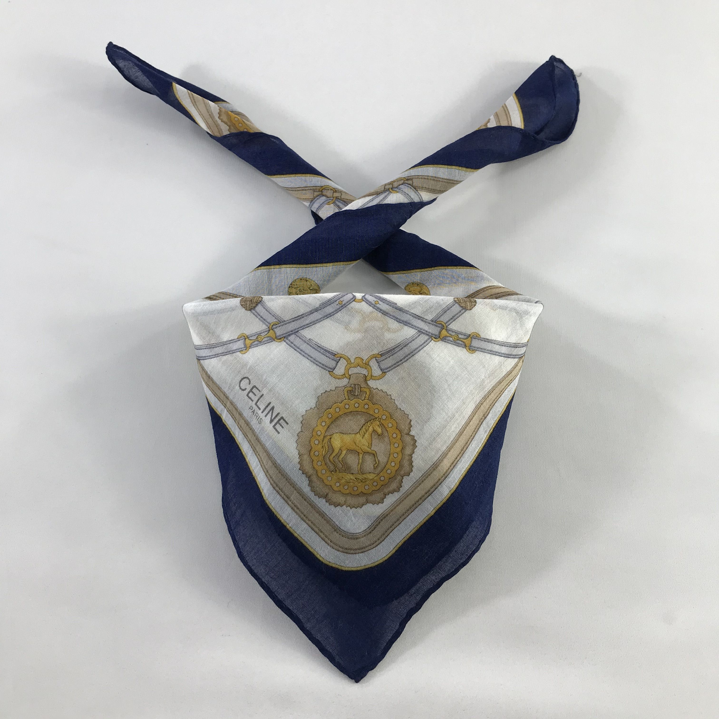 Celine × Vintage Celine Bandana / Handkerchief / Neckerchief - S395 Size ONE SIZE - 3 Thumbnail