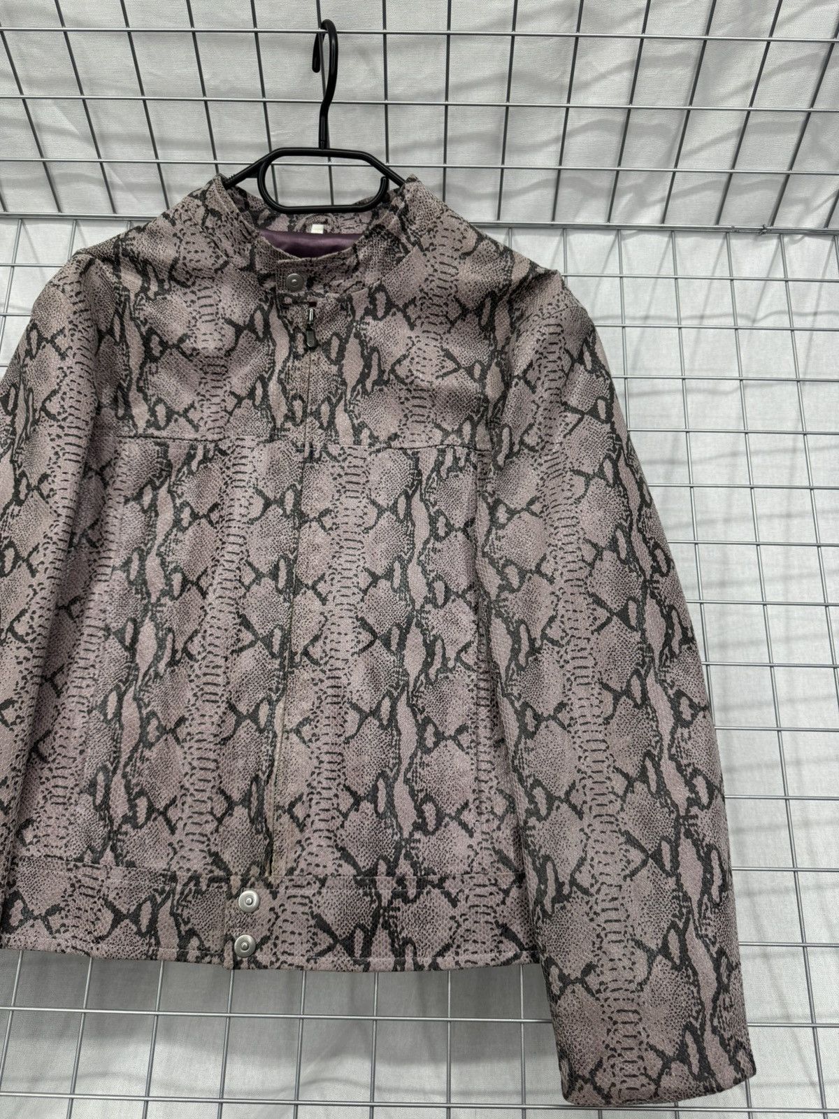 Genuine Leather Vintage Leather Biker Jacket Snake Print Avant Garde Y2K Size L / US 10 / IT 46 - 7 Thumbnail