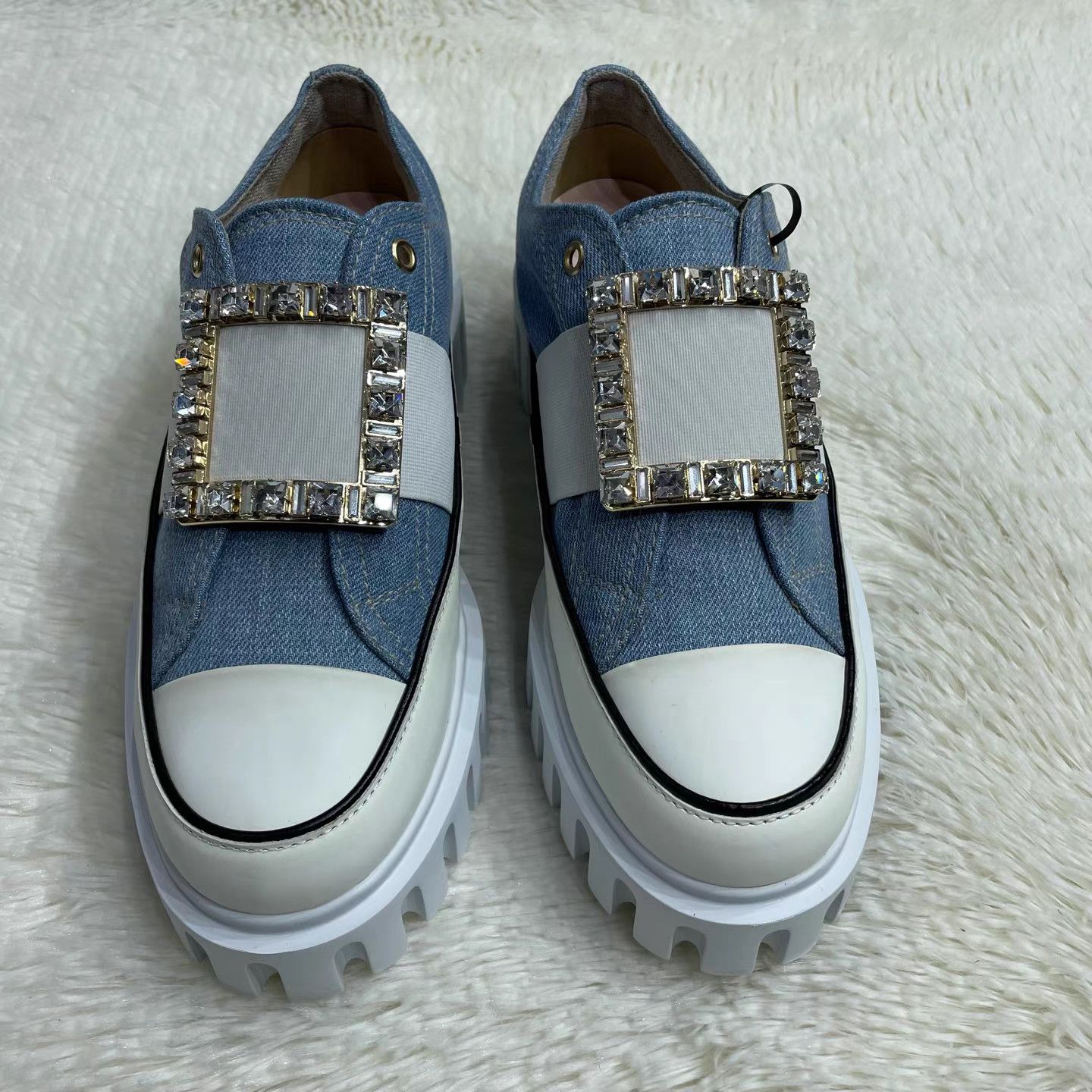 Roger Vivier Roger Vivier Denim Platform Sneakers K15 Size US 9 / IT 39 - 2 Thumbnail