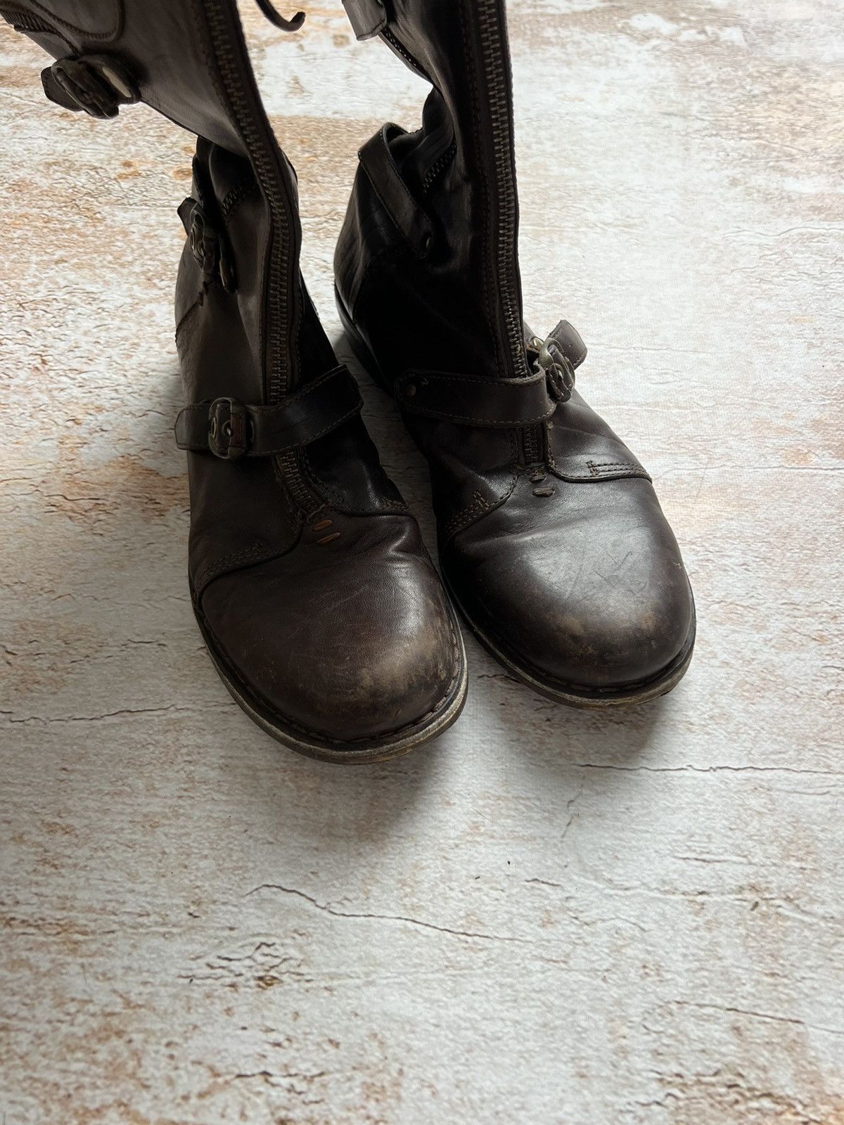 Japanese Brand × Vintage Vintage insane leather multi pocket zipped belted boots Size US 7 / IT 37 - 4 Thumbnail