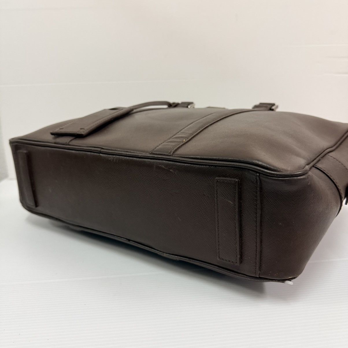 Prada Prada Brown Leather Saffiano Large Briefcase Bag Size ONE SIZE - 5 Thumbnail